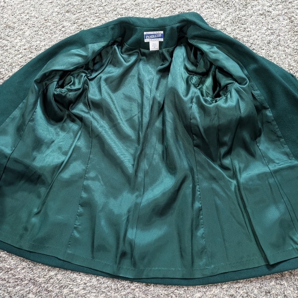 Pendleton Green Wool Button Up Blazer Jacket 10p - image 8
